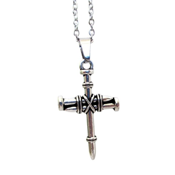 New Cross Pendant Necklace 18" Stainless Chain - Gothic Spiritul Unisex Jewelry - Picture 1 of 6